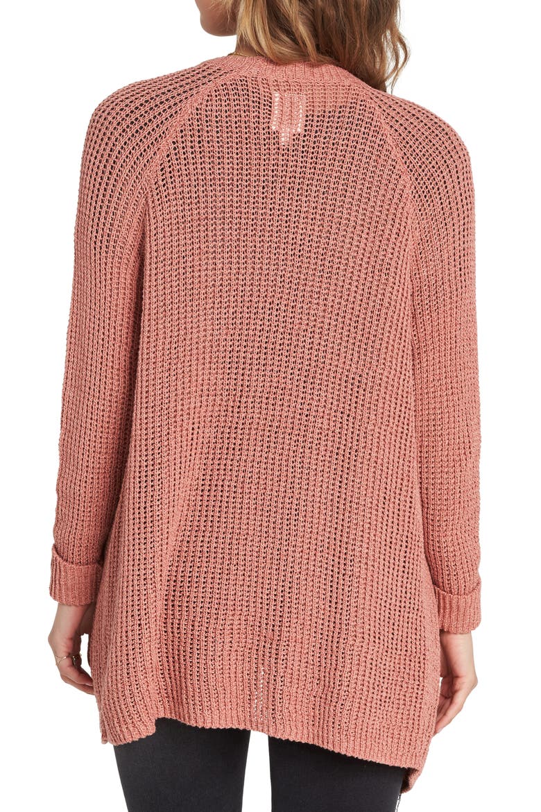 Laid Back Cotton Cardigan, Alternate, color, REDWOOD