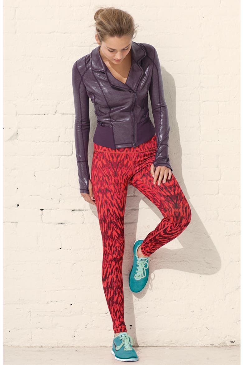'She Moto Lamination' Jacket, Alternate, color, BLACK
