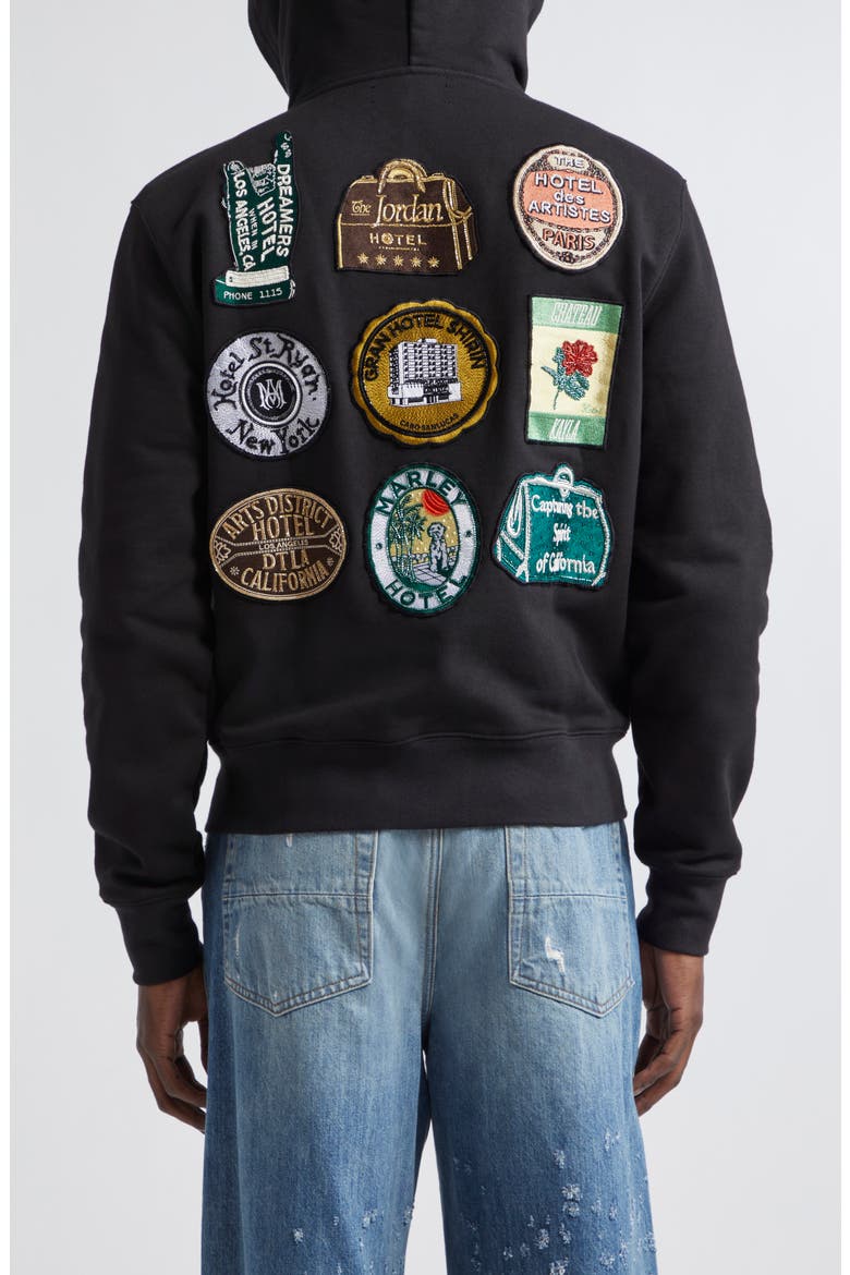 Hotel Zip Hoodie, Alternate, color, BLACK