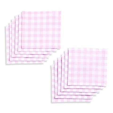 Linen Cocktail Napkins - Gingham Check