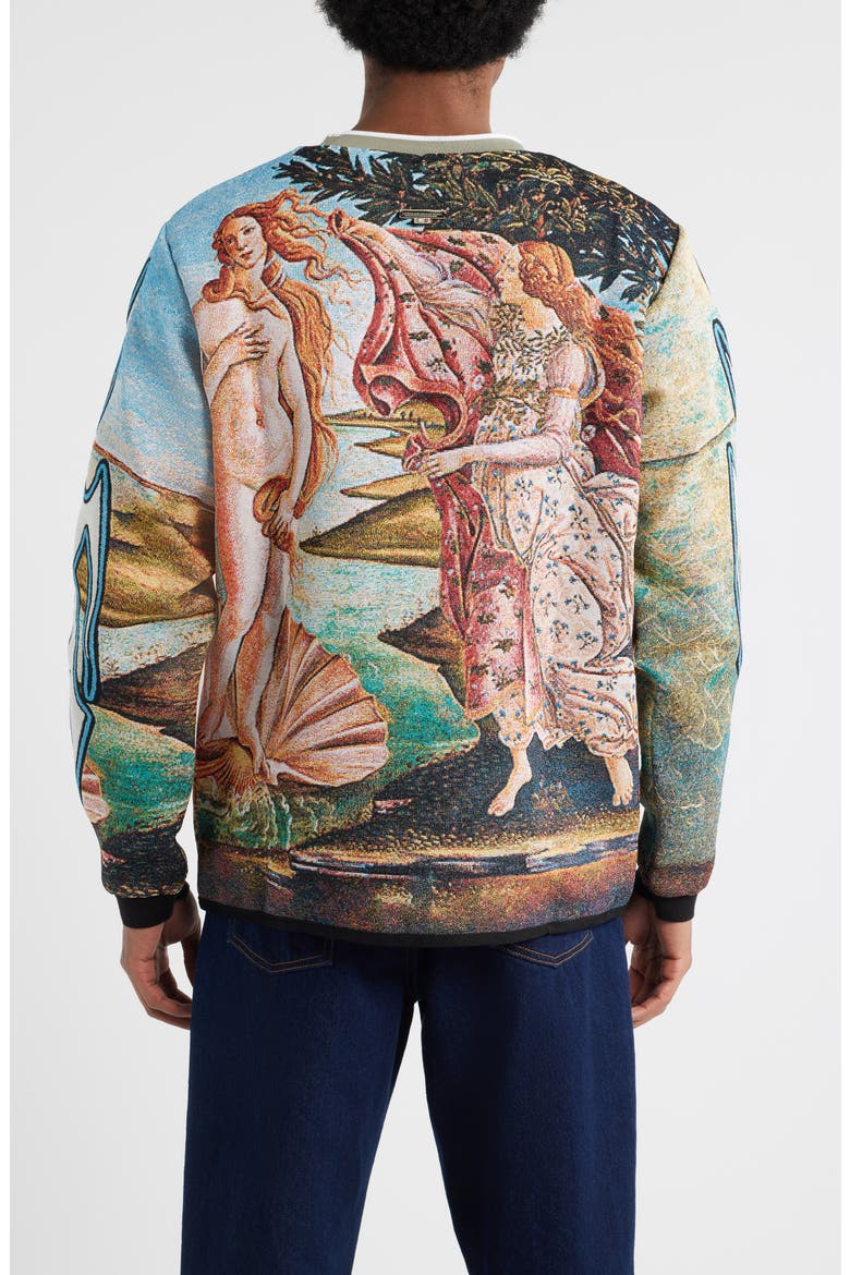 Birth of Venus Jacquard Sweatshirt, Alternate, color, GREEN