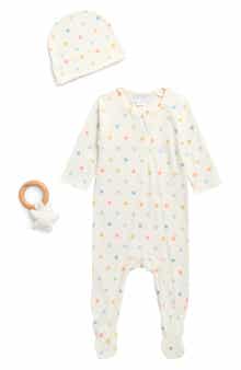 Toby Rainbow Stars Footie, Hat & Teether Set