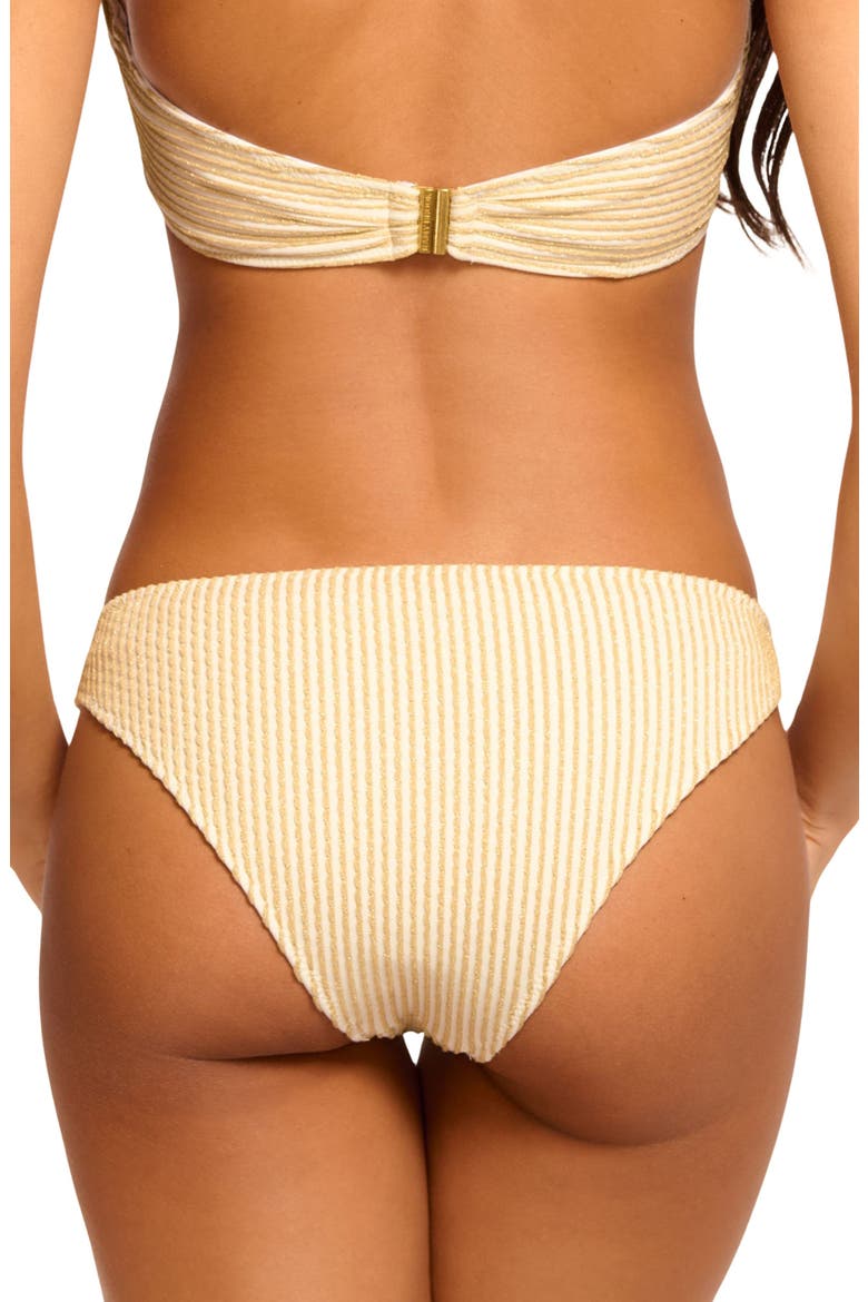 Isla Metallic Scalloped Trim Bikini Bottoms, Alternate, color, GOLD SCALLOP