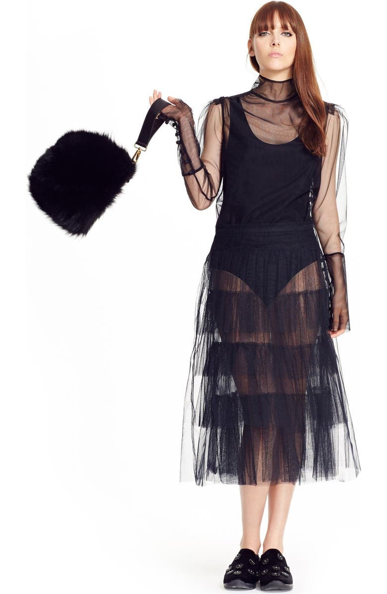 Simone Rocha Genuine Shearling Puff Clutch, Alternate, color,