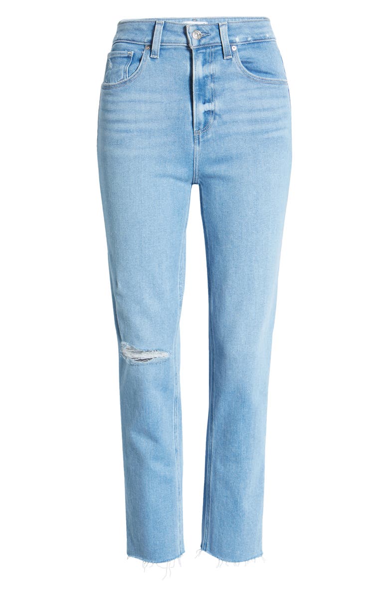 PAIGE Sarah Slim Crop Raw Hem Jeans, Alternate, color, Cruiser Destructed