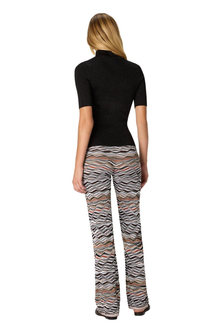 Straight Long Pants With Wave Pattern, Alternate, color, Beige