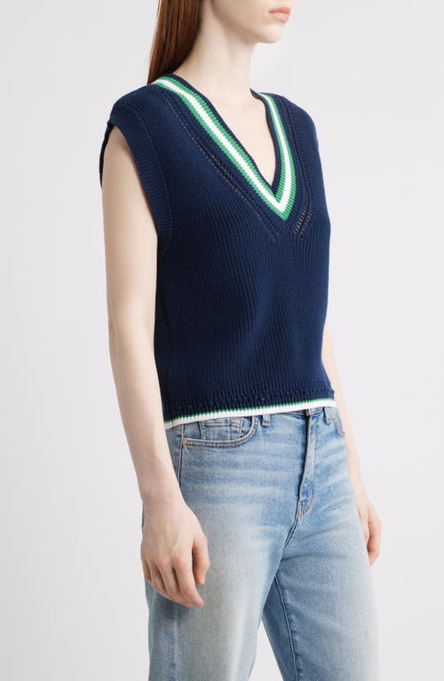 525 Wendy Varsity Vest In Dark Blue Multi