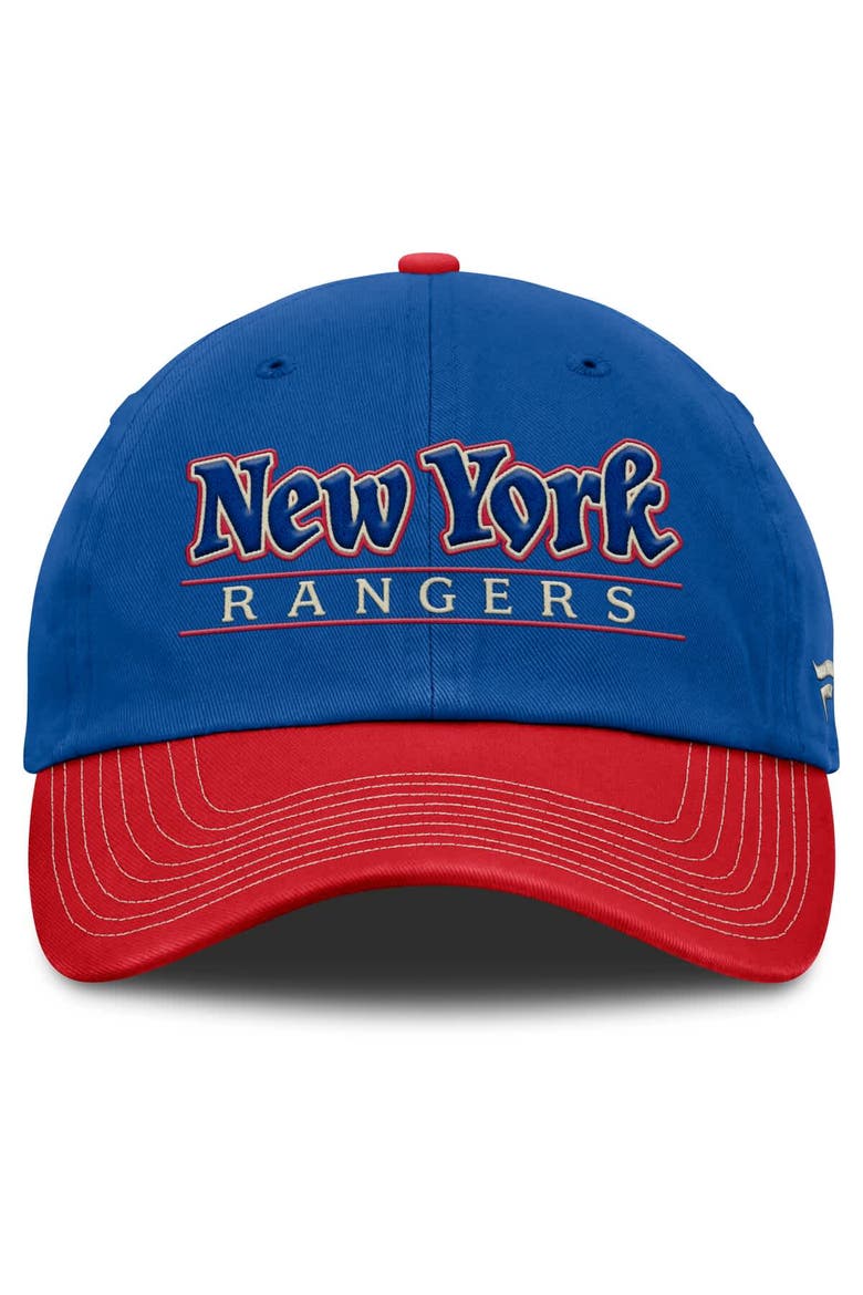 Men's Fanatics Blue/Red New York Rangers Heritage Home Ice Two-Tone Adjustable Hat, Alternate, color, Blue