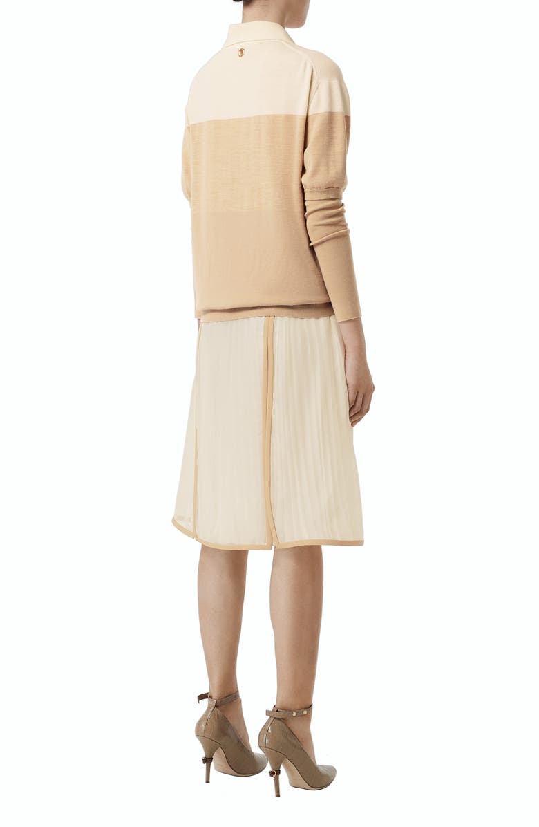 Burberry Colorblock Wool Polo Sweater, Alternate, color,