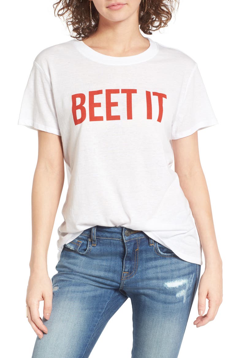 Beet It Graphic Tee, Main, color, WHITE