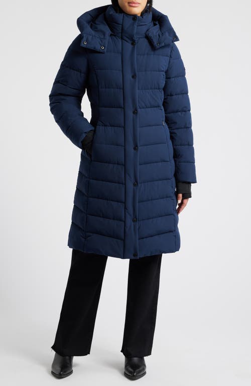 bcbg Water Resistant Hooded Puffer Jacket in Dark Navy 