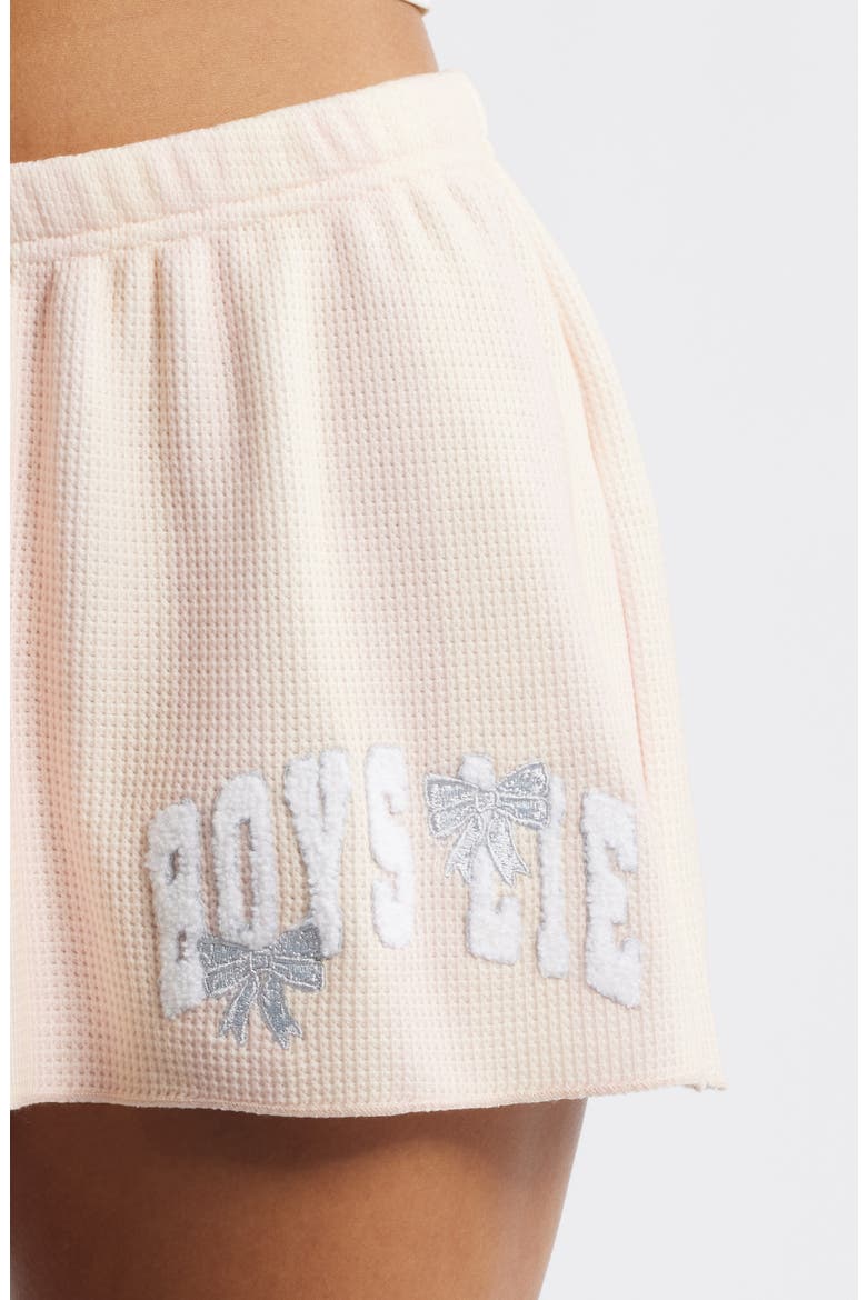 Sunshine & Rainbows Kimmy Waffle Knit Shorts, Alternate, color, PEACH STRIPE