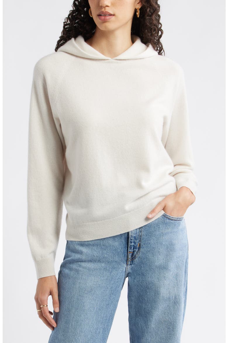 Cashmere Sweater Hoodie, Main, color, IVORY SAND