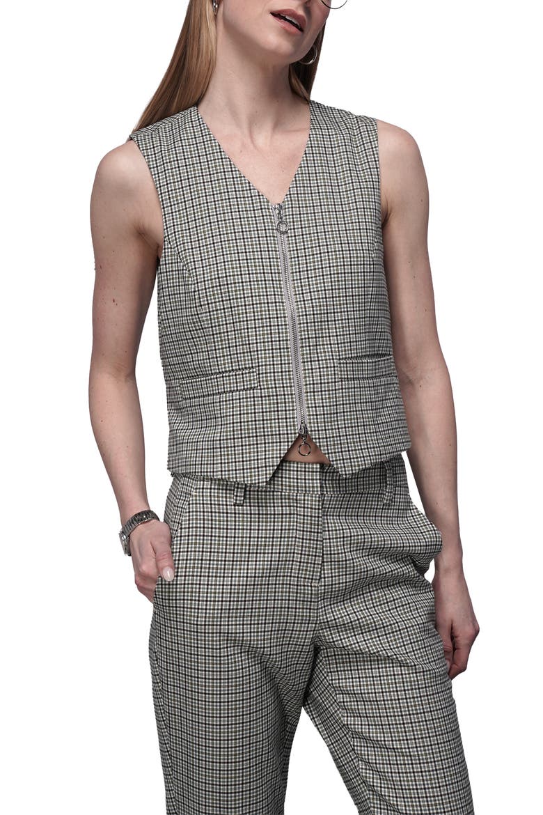 The Empower Zipper Vest, Main, color, DARK TEAL