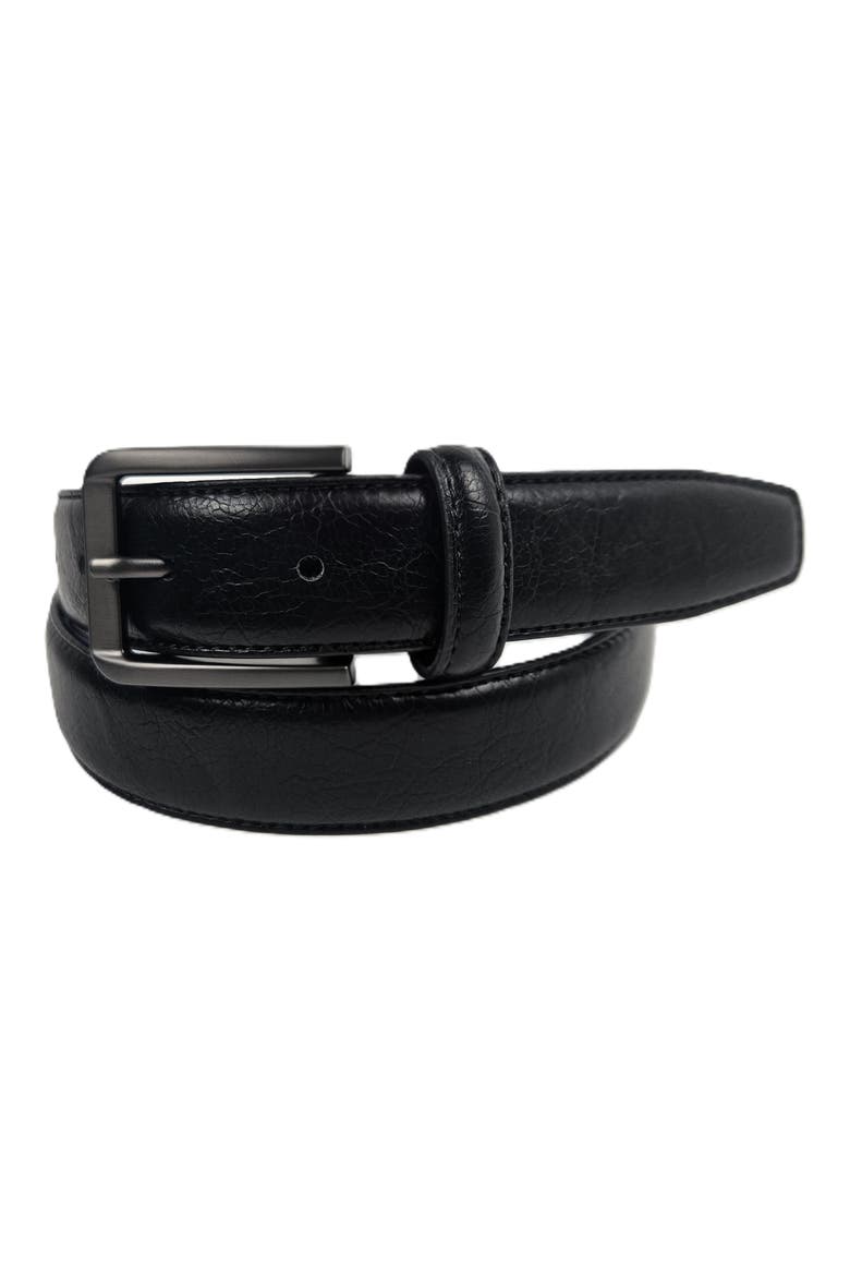 Textured Leather Belt, Main, color, BLACK