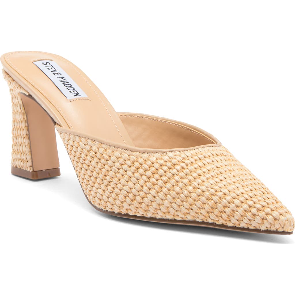 Steve Madden Emmie Pointed Toe Mule In Natural Raffia