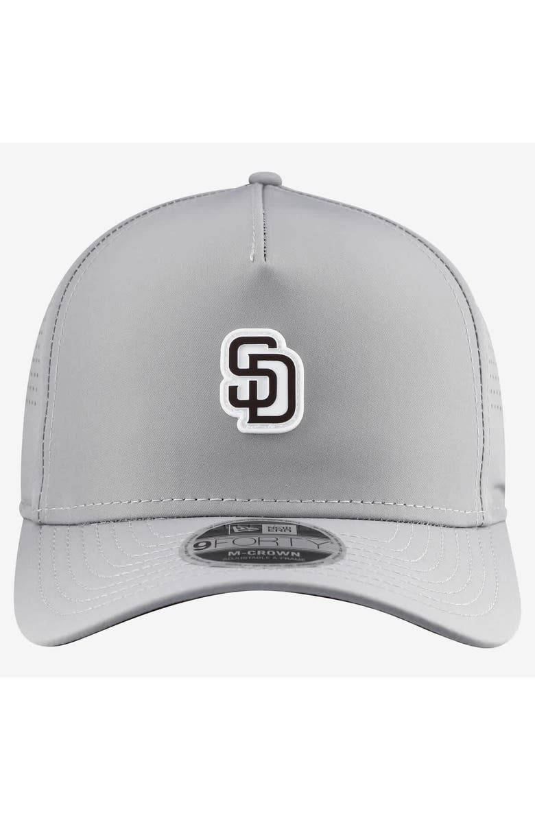 New Era Men's New Era Gray San Diego Padres Micro Logo 9FORTY M-Crown A-Frame Adjustable Hat, Alternate, color, Gray