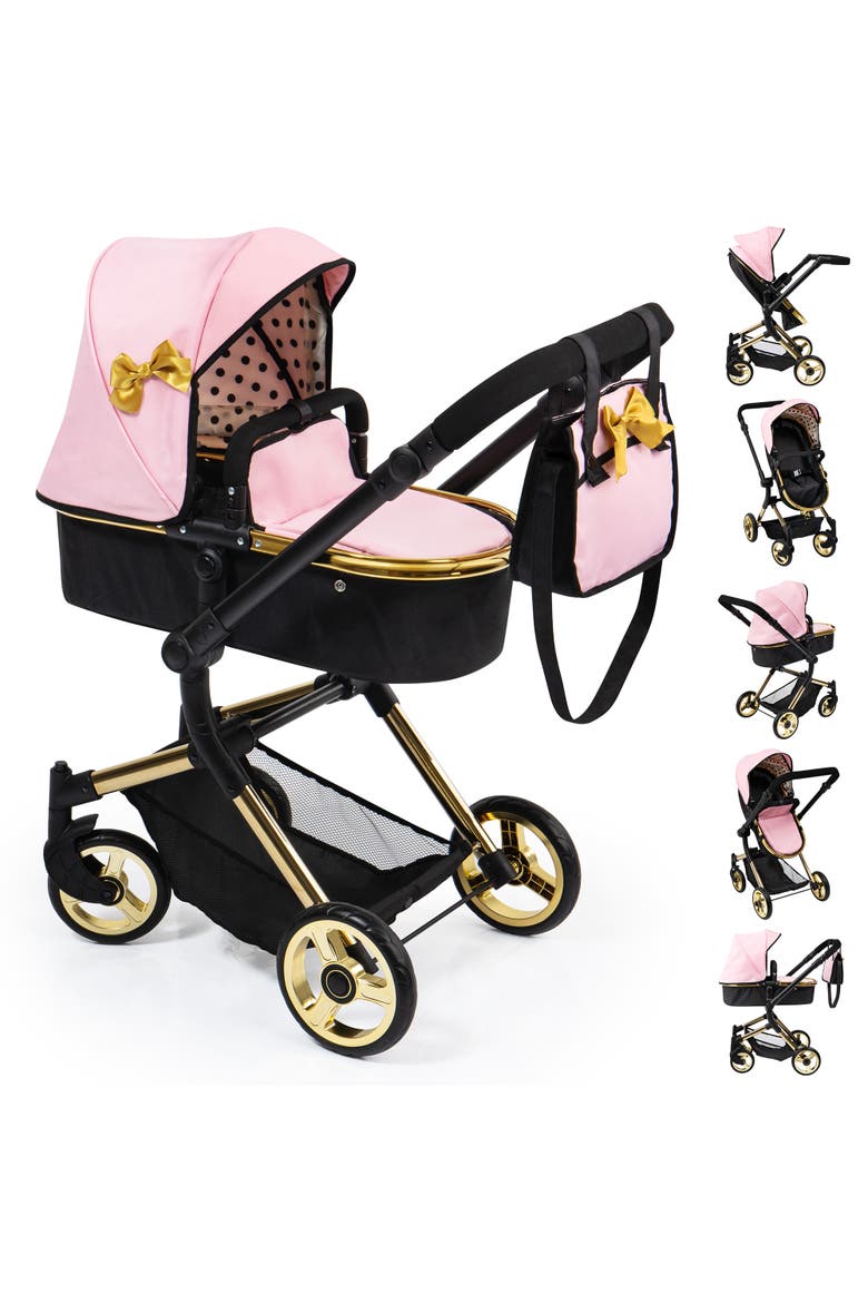 Pram Neo Vario Pink, Black, Gold, Dolls up to 20 Inch, Main, color, Multicolored
