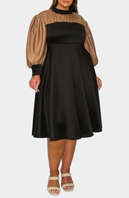 L I V D Calissa Colorblock Long Sleeve Dress