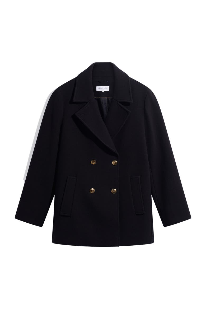 Alis Double Breasted Peacoat, Alternate, color, Navy Blue