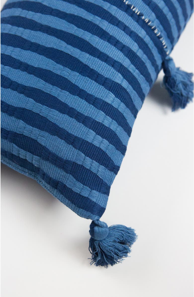 Archive New York Antigua Naturally Dyed Indigo Striped Cotton Throw Pillow, Alternate, color, Natural Indigo