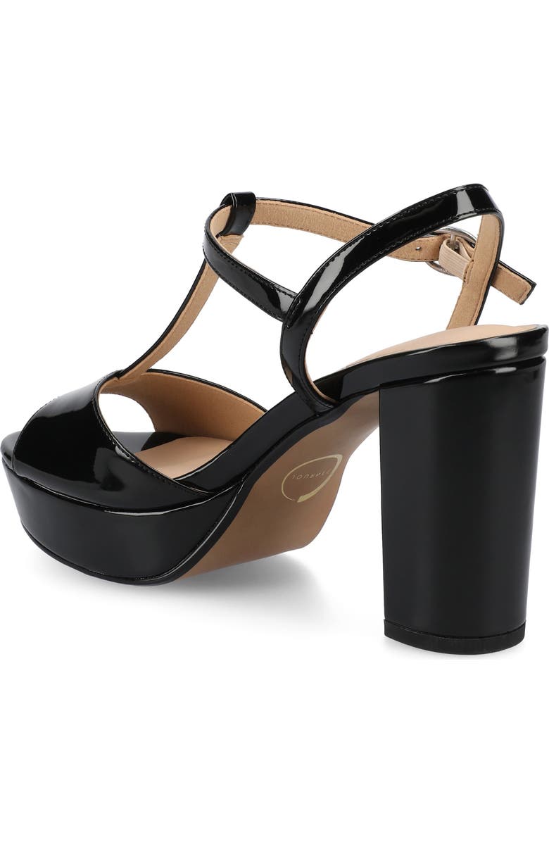 Journee Collection Lavine Slingback Flat Sandal, Alternate, color, Patent/ Black