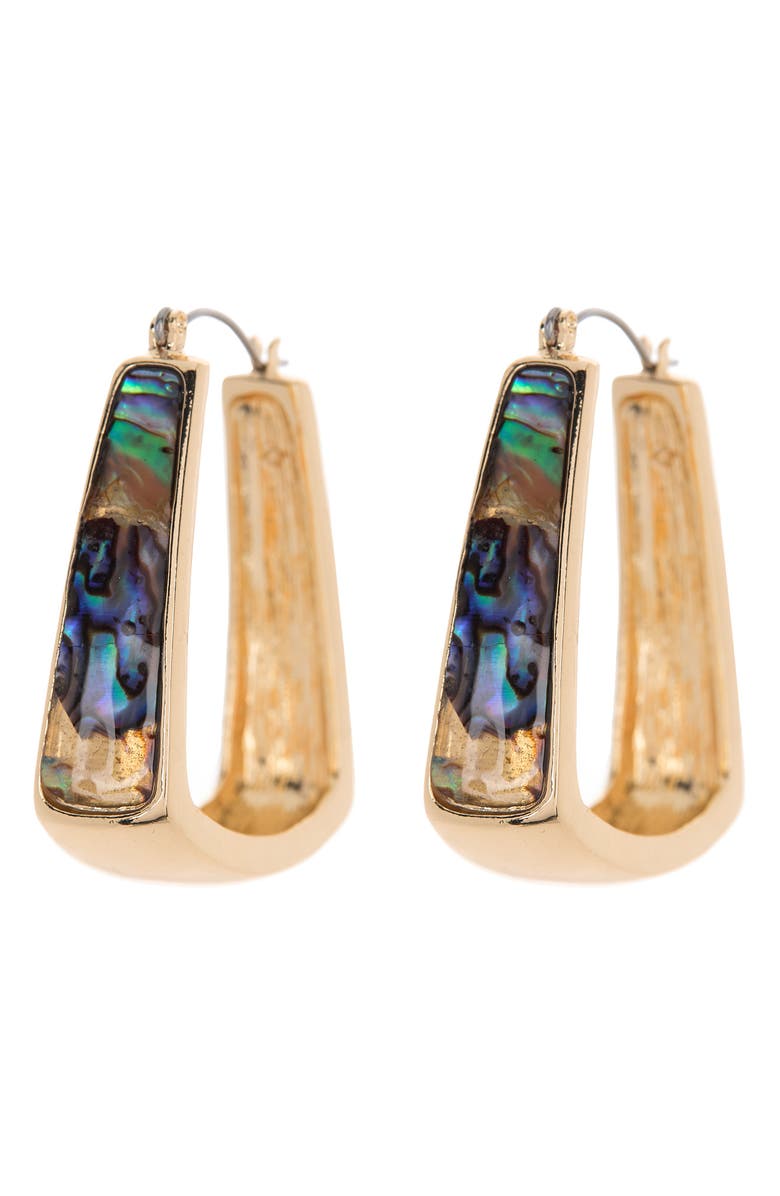 NORDSTROM RACK 34mm Abalone Hoop Earrings, Main, color, 