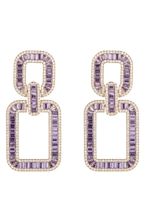 Sophie Cubic Zirconia Geometric Drop Earrings