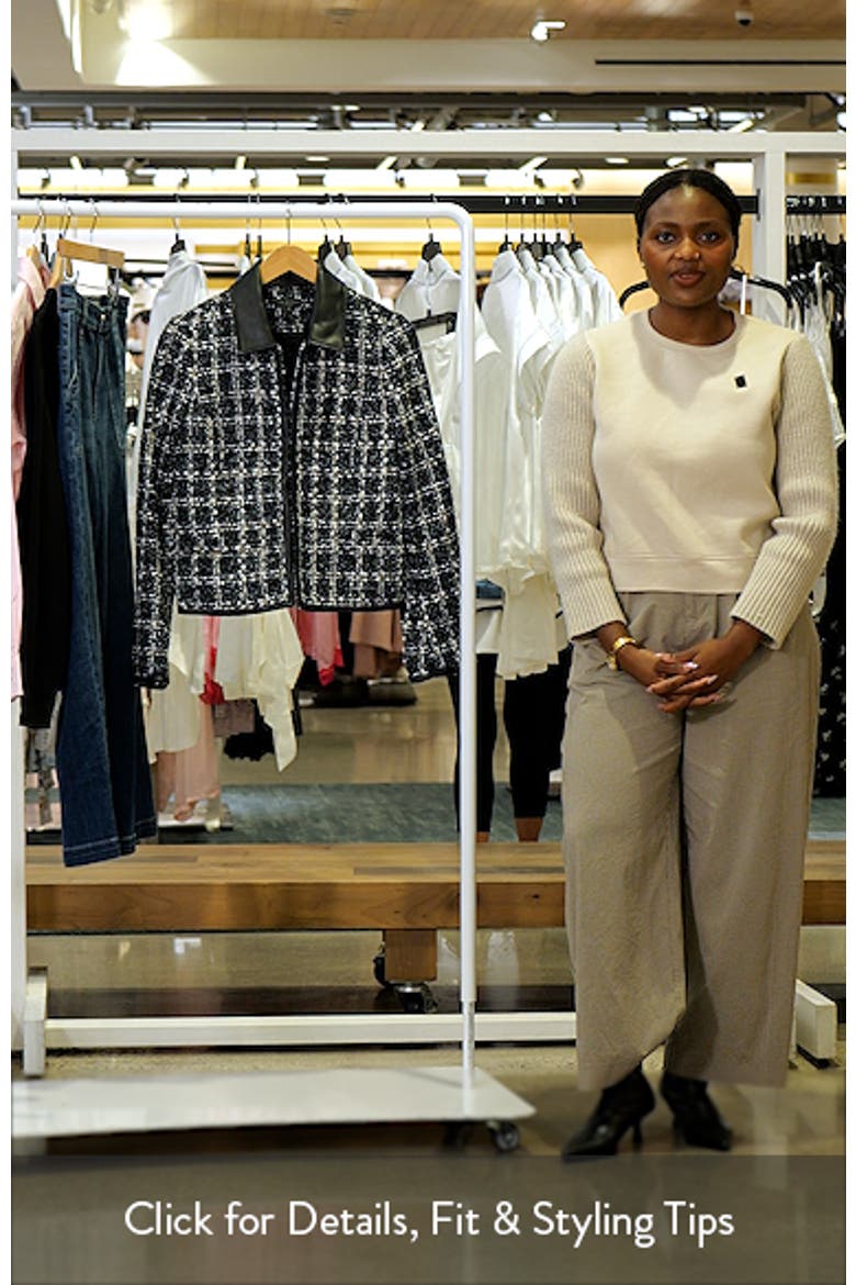 Eloise Faux Leather Trim Tweed Jacket video