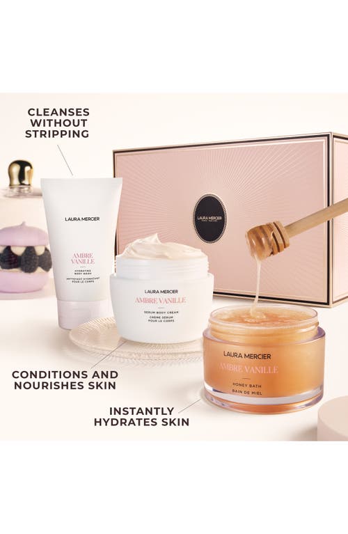 Laura Mercier Delicious & Decadent 3-piece Ambre Vanille Collection $117 Value In Transparent