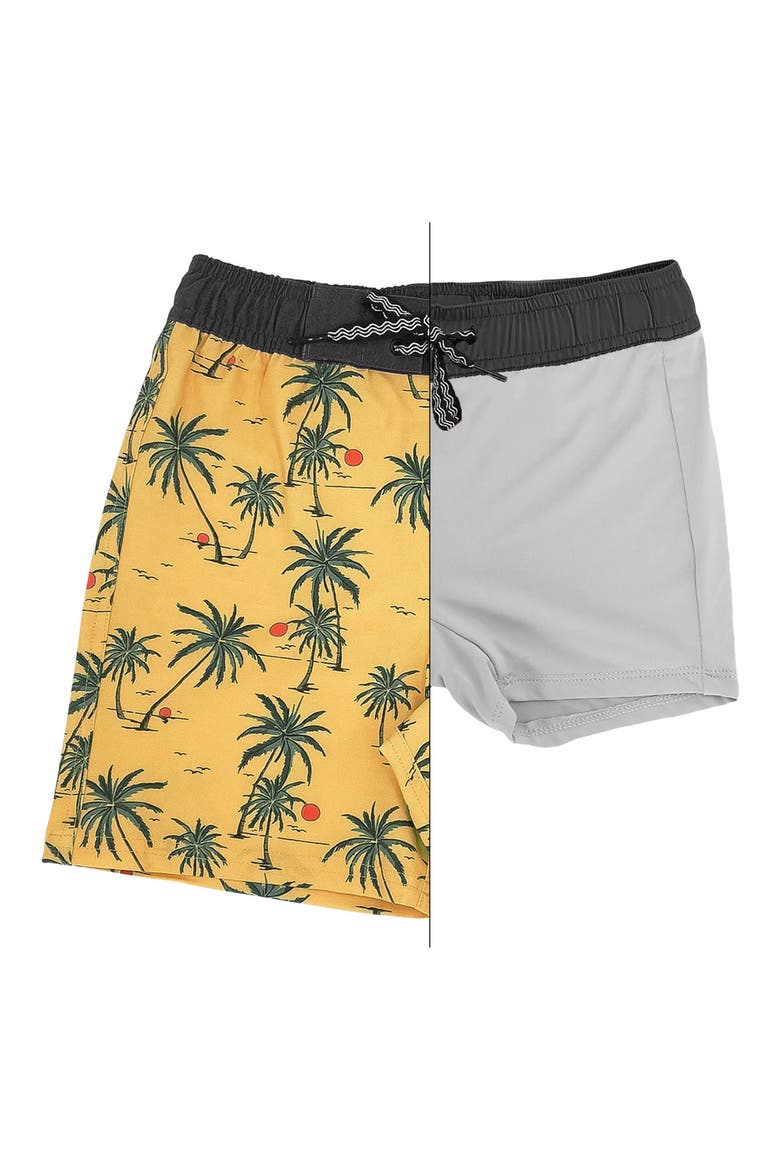 Kids' Sunset Tropics Board Shorts, Alternate, color, BUFF YELLOW