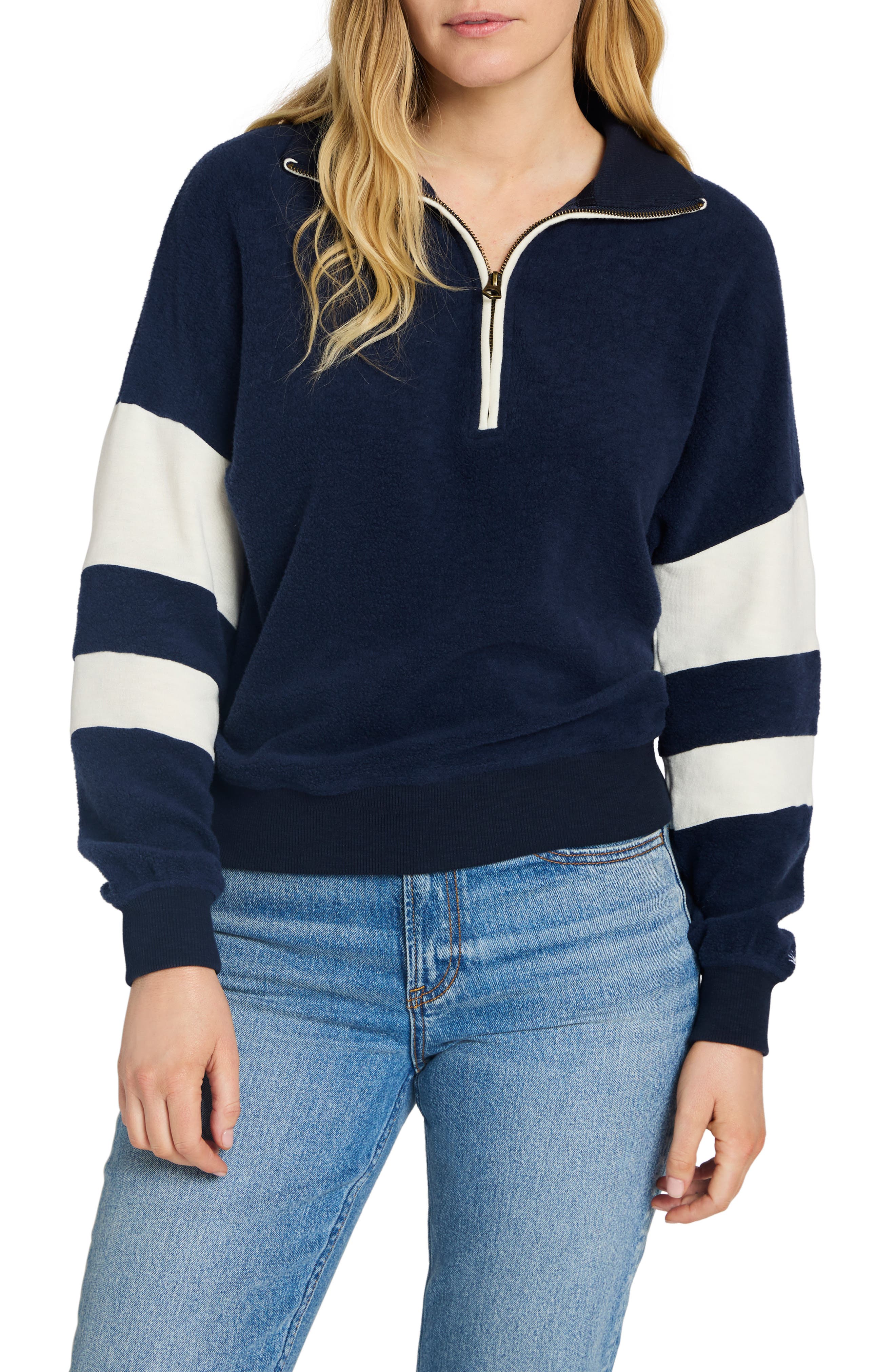 Faherty Beach Quarter Zip Fleece Pullover