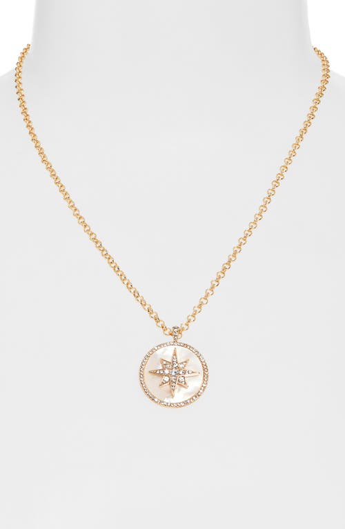 Baublebar Carina Crystal & Mother Of Pearl Star Pendant Necklace, 18-21 In Gold