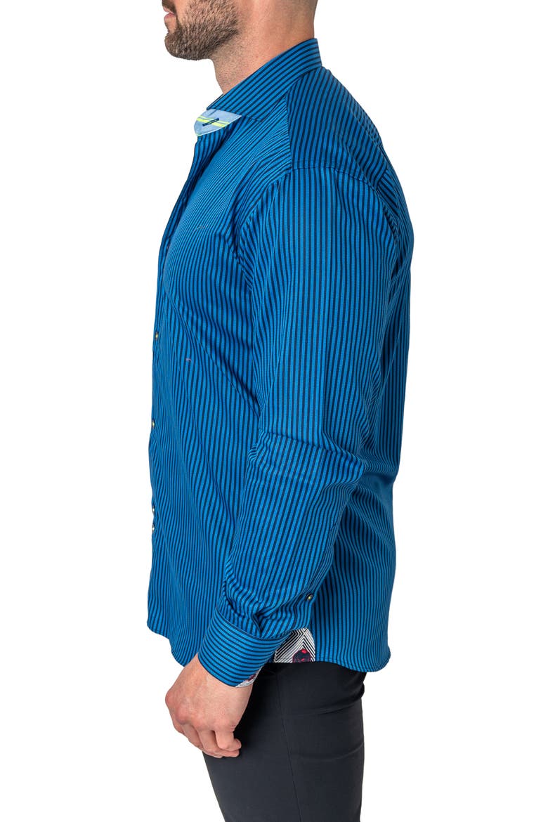 Einstein Diamonds & Stripes Contemporary Fit Button-Up Shirt, Alternate, color, BLUE