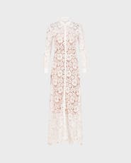 Anne Fontaine Violeta Semi-Sheer Floral Lace Long Dress