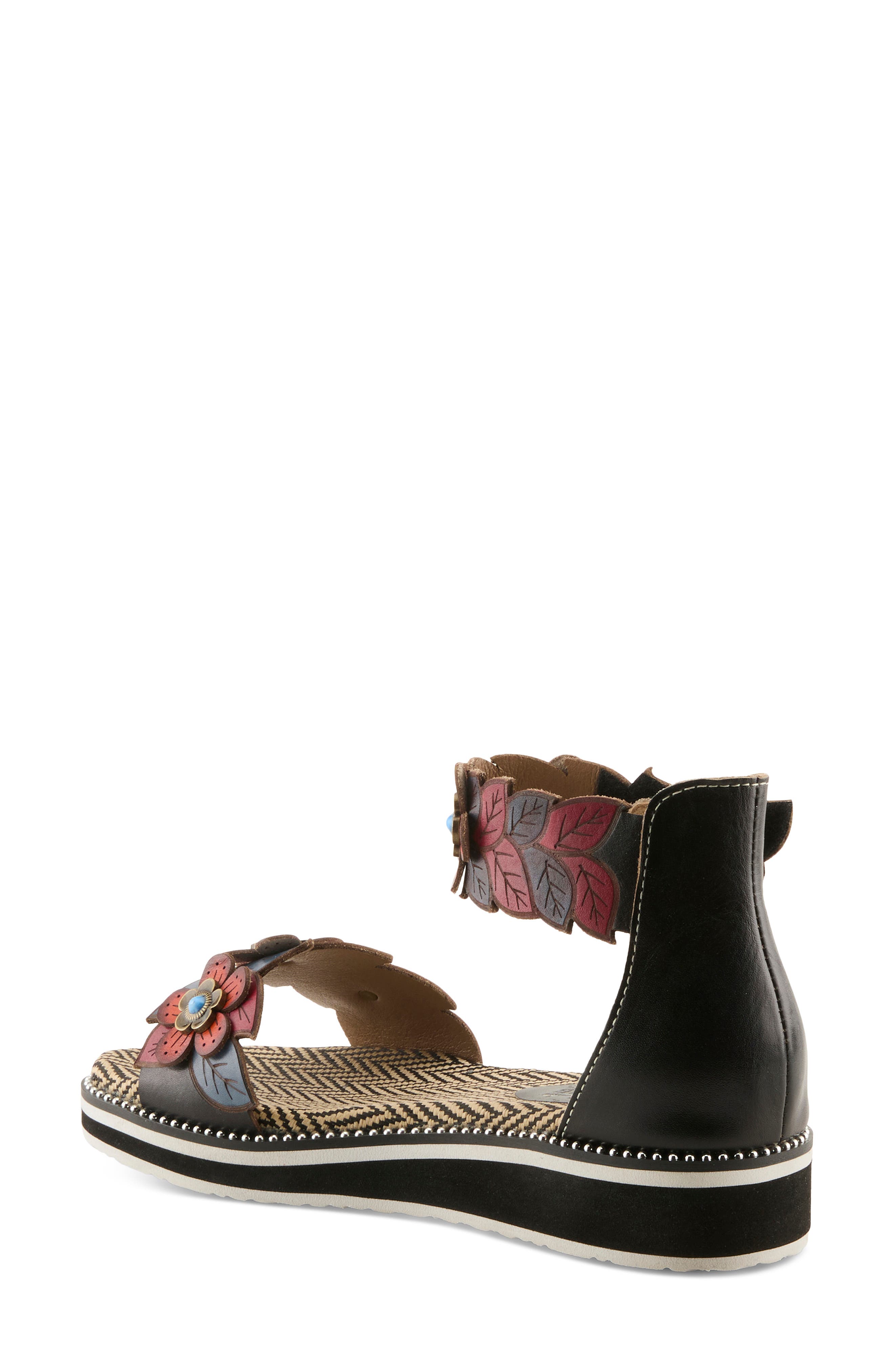 L'Artiste by Spring Step Cruzer Ankle Strap Sandal, Alternate, color, Black Multi