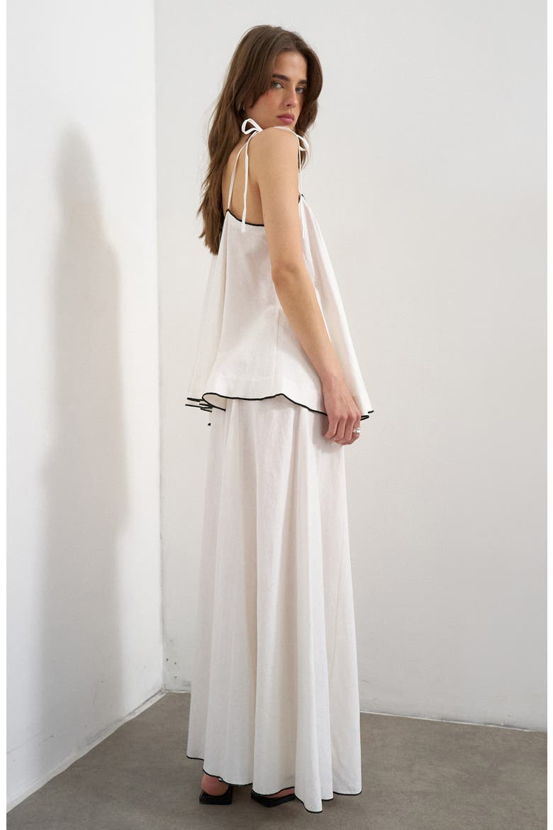 Linen Blend Maxi Skirt, Alternate, color, WHITE