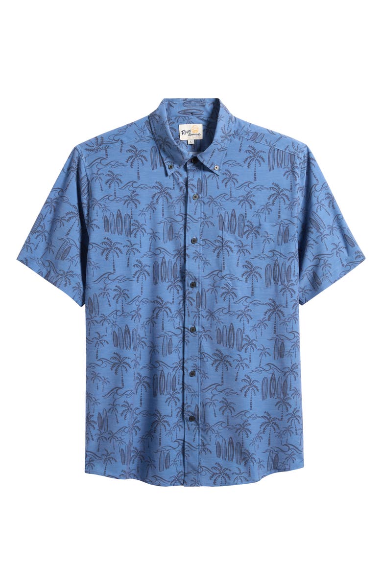 Reyn Spooner Surf Break Short Sleeve Button-Down Sport Shirt, Main, color, Moonlight Blue