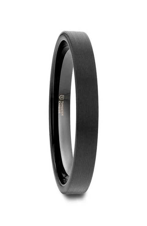 San Antonio Flat Tungsten Carbide Band With Brushed Finish