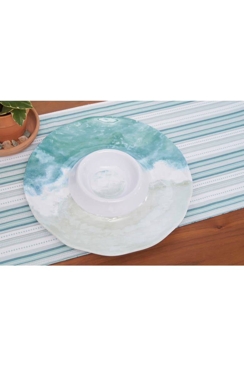 Shoreline Melamine Chip and Dip Server, Alternate, color, Blue