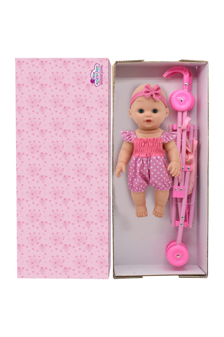 Out For A Stroll Flamingo Jumper Pink & Blue Outfit 12", 3+, Alternate, color, Multicolored