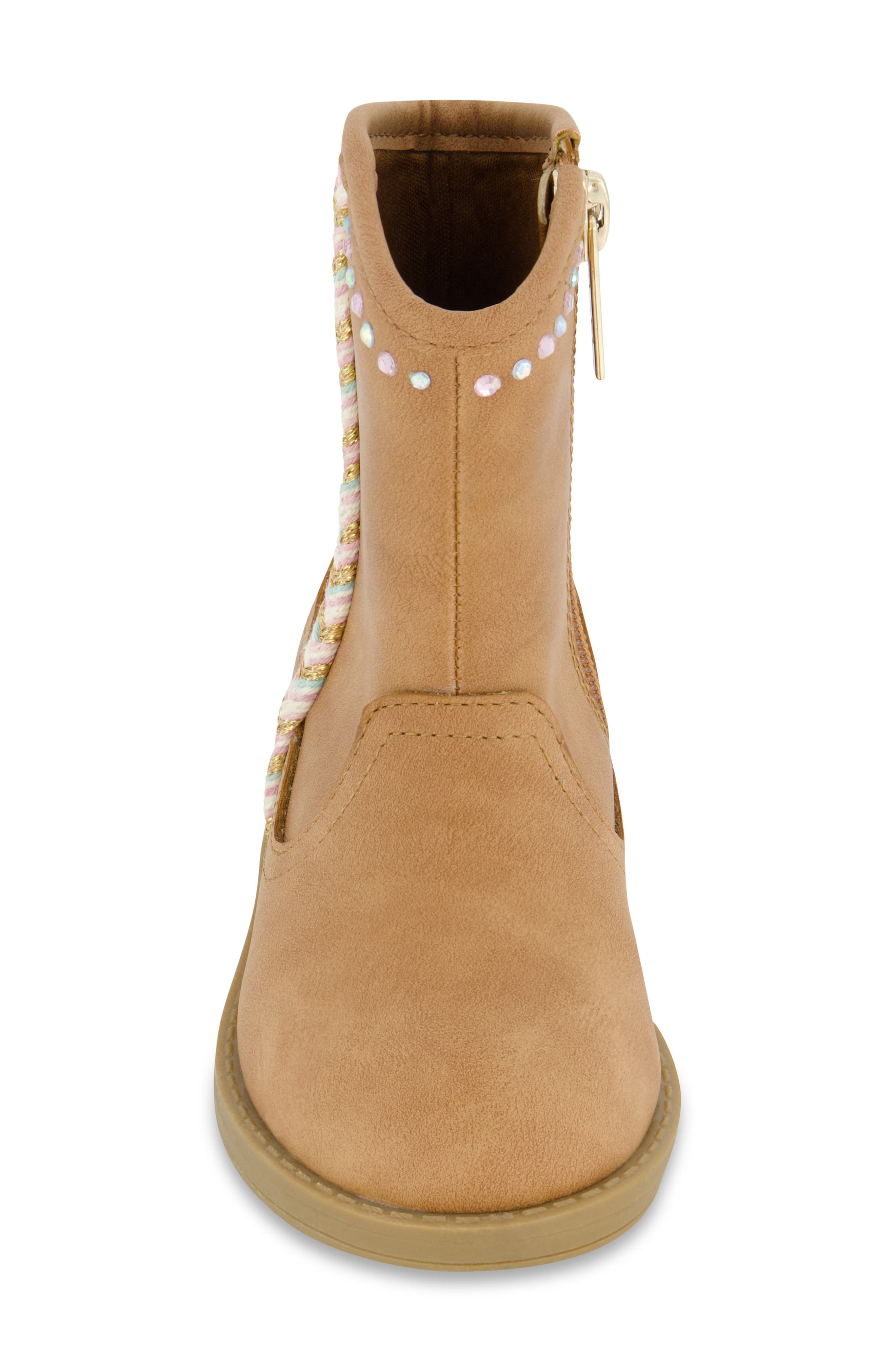 Jessica Simpson Kids' Layla Stripe Western Bootie, Alternate, color, Cognac