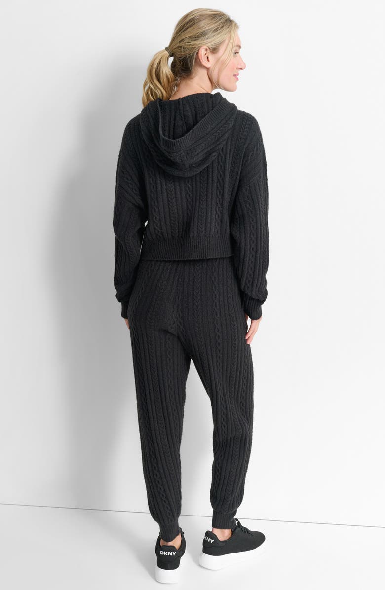 DKNY Cozy Cable Stitch Hoodie, Alternate, color, 