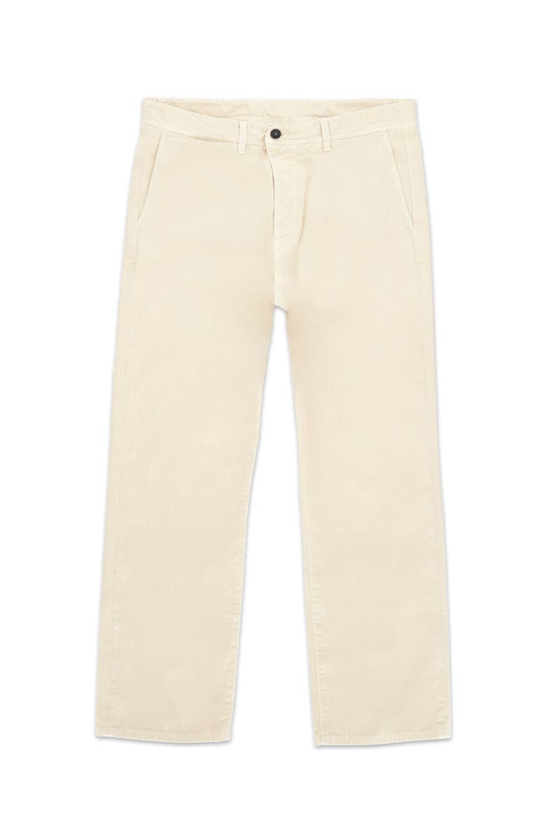 Fortela Reno Herringbone Cotton Trousers, Main, color, Off White