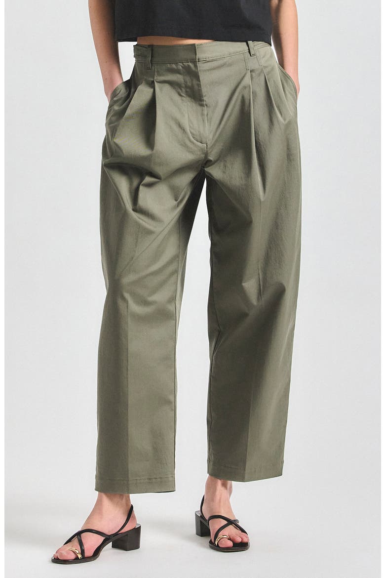 Asher Pleated Crop Pants, Main, color, DUSTY OLIVE