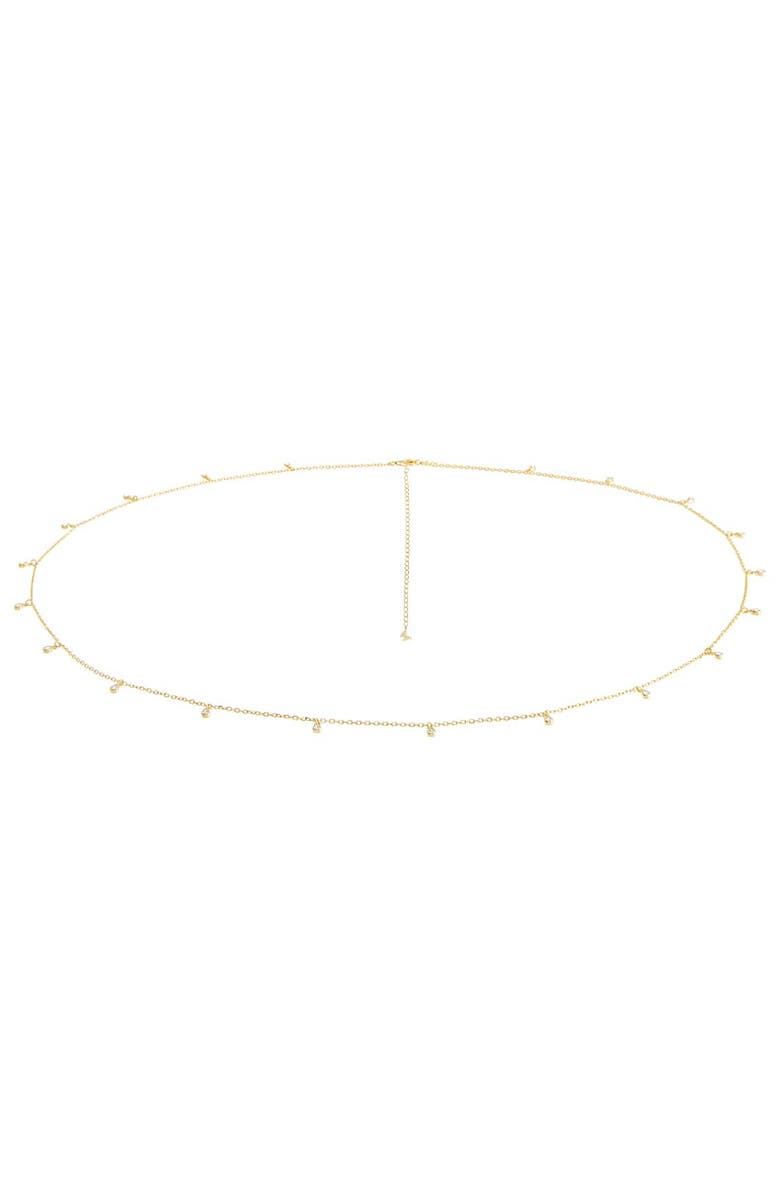 BY ADINA EDEN Teardrop CZ Bezel Shaker Belly Chain, Main, color, Gold