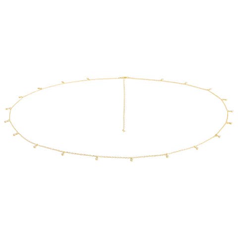 Teardrop CZ Bezel Shaker Belly Chain