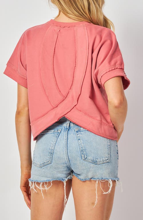 Bluegrey Short Sleeve Curved Back Sweatshirt In Pink