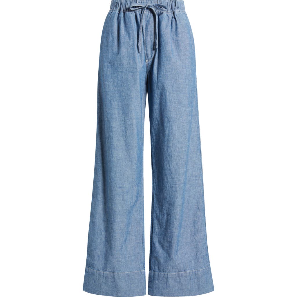 Alex Mill Riley Tie Waist Wide Leg Chambray Pants