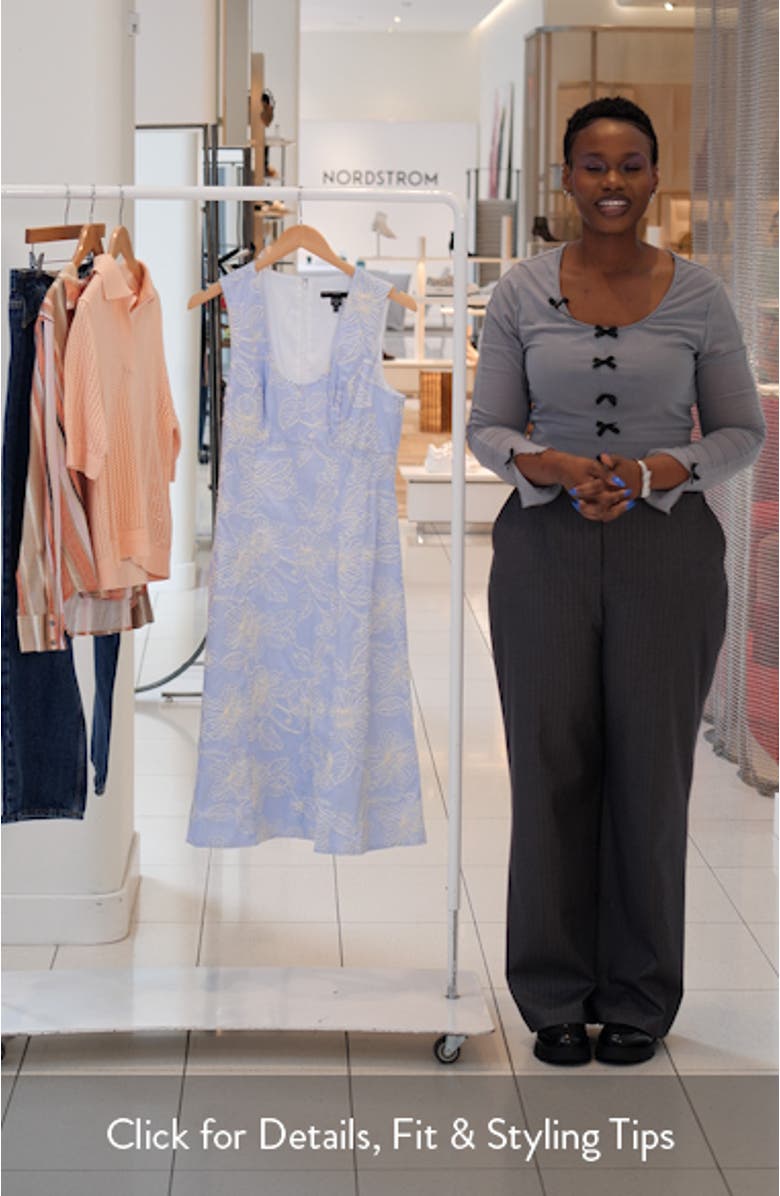 Sleeveless Cotton Blend Midi Dress, sales video thumbnail